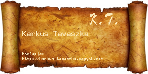 Karkus Tavaszka névjegykártya